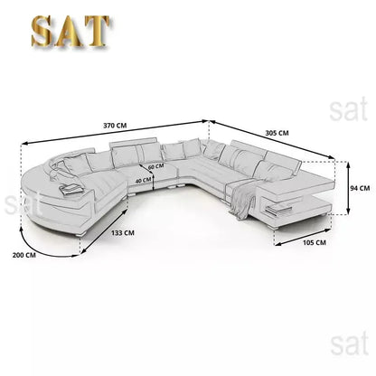 New Arrival Modern Living Room Leather Sofa, Lounge Chair, Living Room Designer Combination Sofa, U-shaped Sofa, Luxury Leather