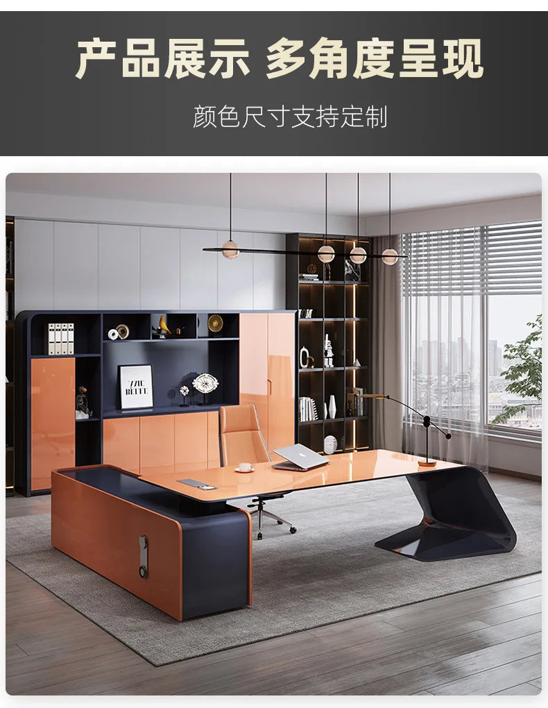 Fashionable Creative Office Desk Light Luxury Supervisor Manager Office Desk Accent Art Office Furniture Der Schreibtisch XYOD