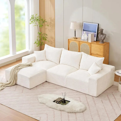 Luxury-Style 110" Modular Sectional Sofa – L-Shaped Cloud Couch with Chaise Lounge, Boneless Deep Seat Sofa for Living Room