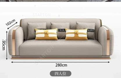 Sofa Genuine Leather Designer Italian  Loveseat Single Canape