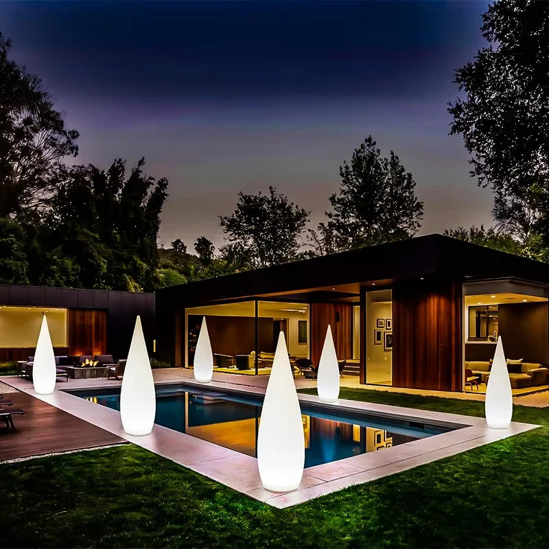 Modern RGB Light Emitting Diode Water Droplet Light Multicolor Outdoor Waterproof Luminous Pool Floor Light