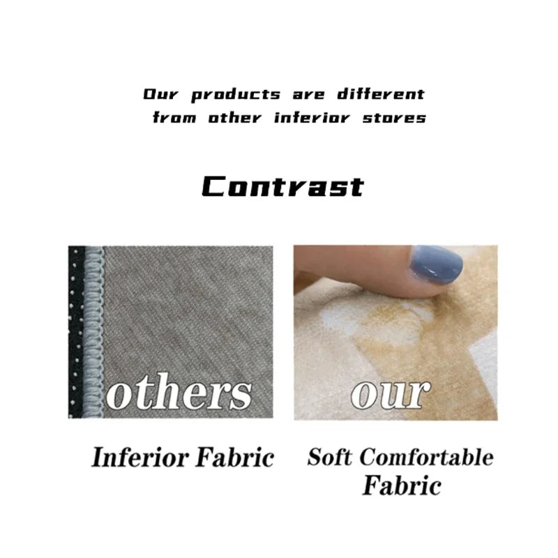 Modern White Minimalism Large Living Room Carpet Light Luxury Beige Decoration Bedroom Carpet Soft Lounge Rug Washable Floor Mat