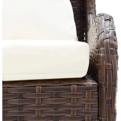 Durable Outdoor Patio Corner Sofas 2 pcs in Poly Rattan - Brown, Weather-Resistant Furniture with Comfortable Cushions