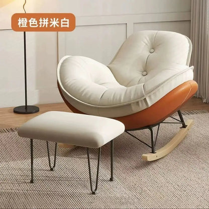 Single Lazy Rocking Chair,internet Famous White Sofa,balcony,living Room,bedroom,Nordic Italian Style Leisure Rocking Chair,sofa