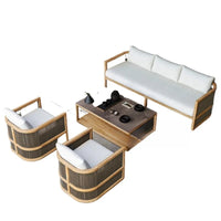 Outdoor villa courtyard sofa high-end teak sofa furniture combination hotel homestay waterproof