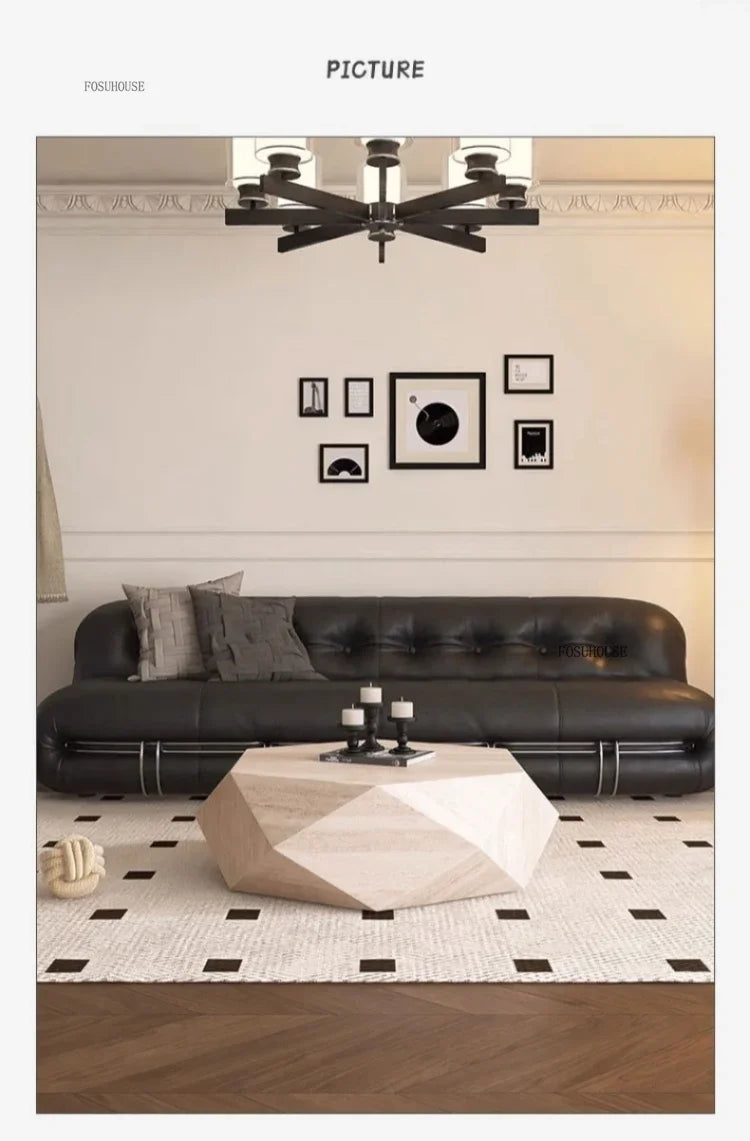 Luxury Rock Board Coffee Tables Villa Living Room Tea Table for Living Room Furniture High-grade Luxurious Side Table