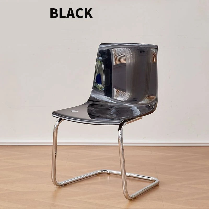 Nordic Modern Clear Acrylic Dining Chair Transparent Plastic Thickened Backrest Chair Simple Home Dining Room Furniture Design