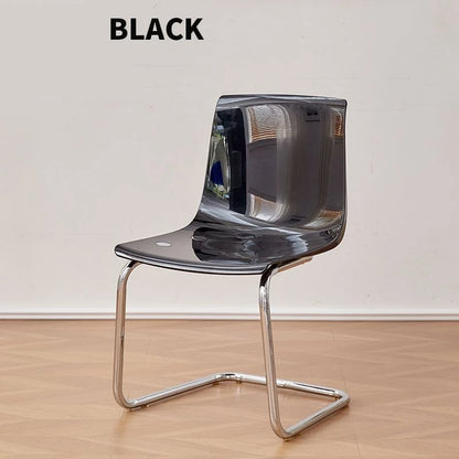Nordic Modern Clear Acrylic Dining Chair Transparent Plastic Thickened Backrest Chair Simple Home Dining Room Furniture Design