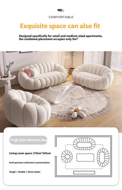 Cloud Sofa Plush Pumpkin Sofa Combination Soft And Comfortable Modern Living Room Sofa Suite Apartment Home Decoration Furniture