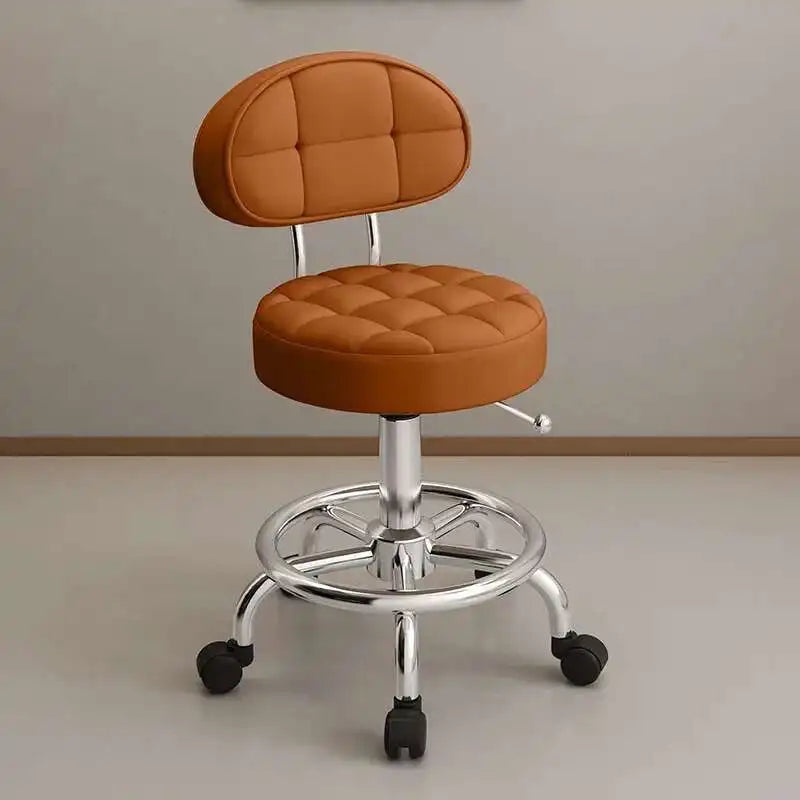 Aesthetic Hairdressing Chair Backrest Simple Rolling Rotating Barber Chair Portable Mocho Cadeira Barber Equipment MQ50BC