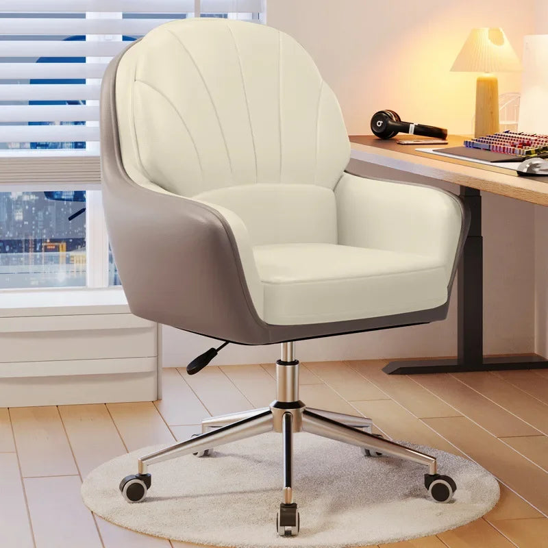 Metal Cute Vanity Makeup Chair for Girls Rotating Lift Backrest Computer Chair for Bedroom Dorm Home Office Desk