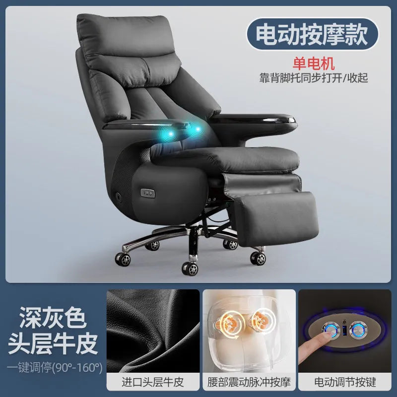 Smart Electric Executive Office Chair with Ventilation - Reclining Massage CEO Chair for Home Professional Use Furniture JT40