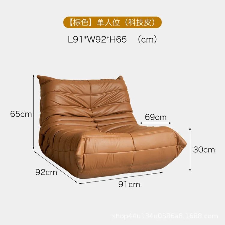 Caterpillar sofa togo modern living room balcony lounge lazy sofa available white lamb wool sofa