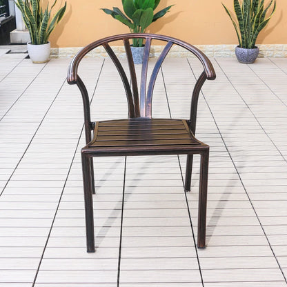 Cast Aluminum Outdoor Chairs Set of 2 Bistro Chairs Waterproof and Sun Resistant Patio Dinning Chairs Garden Chair Furniture