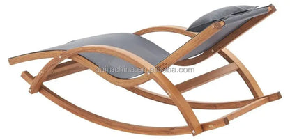 Sunbed Comfortable Outdoor Wood Rocking Luxury Beach Long Recliner Solid Long Beach Chair