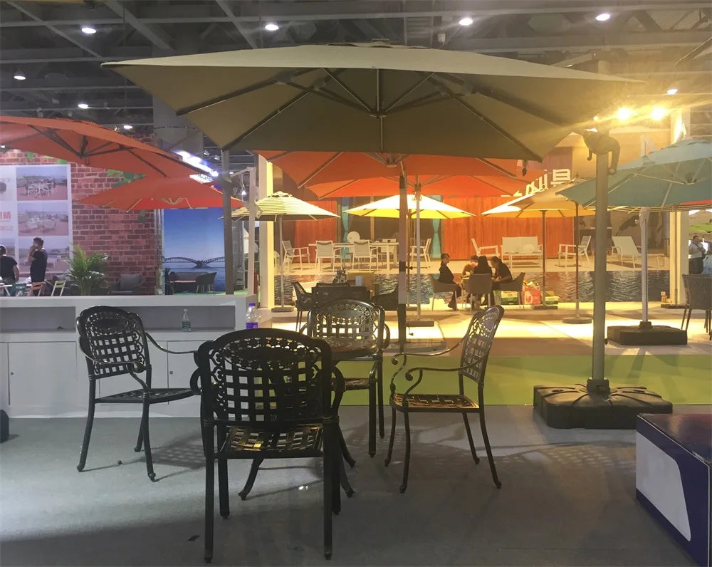 Stock Outdoor Furniture Waterproof Meter Wood Look Plastic Iron Fram Garden Sofa Sets