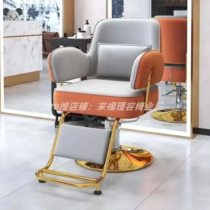 Furniture Fashionable Grey Barber Chair Glamour Elegant Barbería Professional Comfy Hairdressing Chair Modern Simple Silla De