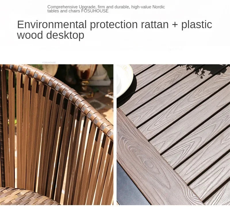 Rattan Garden Table and Chair Balcony Outdoor Furniture Sets Outdoor Leisure Rattan Table and Chair Garden Furniture Sets Q