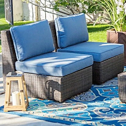 Outdoor Rattan Sofa Set - Leisure Corner Chairs for Garden and Patio - American Country Style Furniture