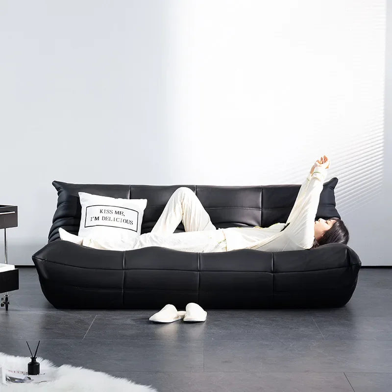 Togo caterpillar sofa leisure small apartment bedroom living room can sleep lazy sofa cream wind single recliner