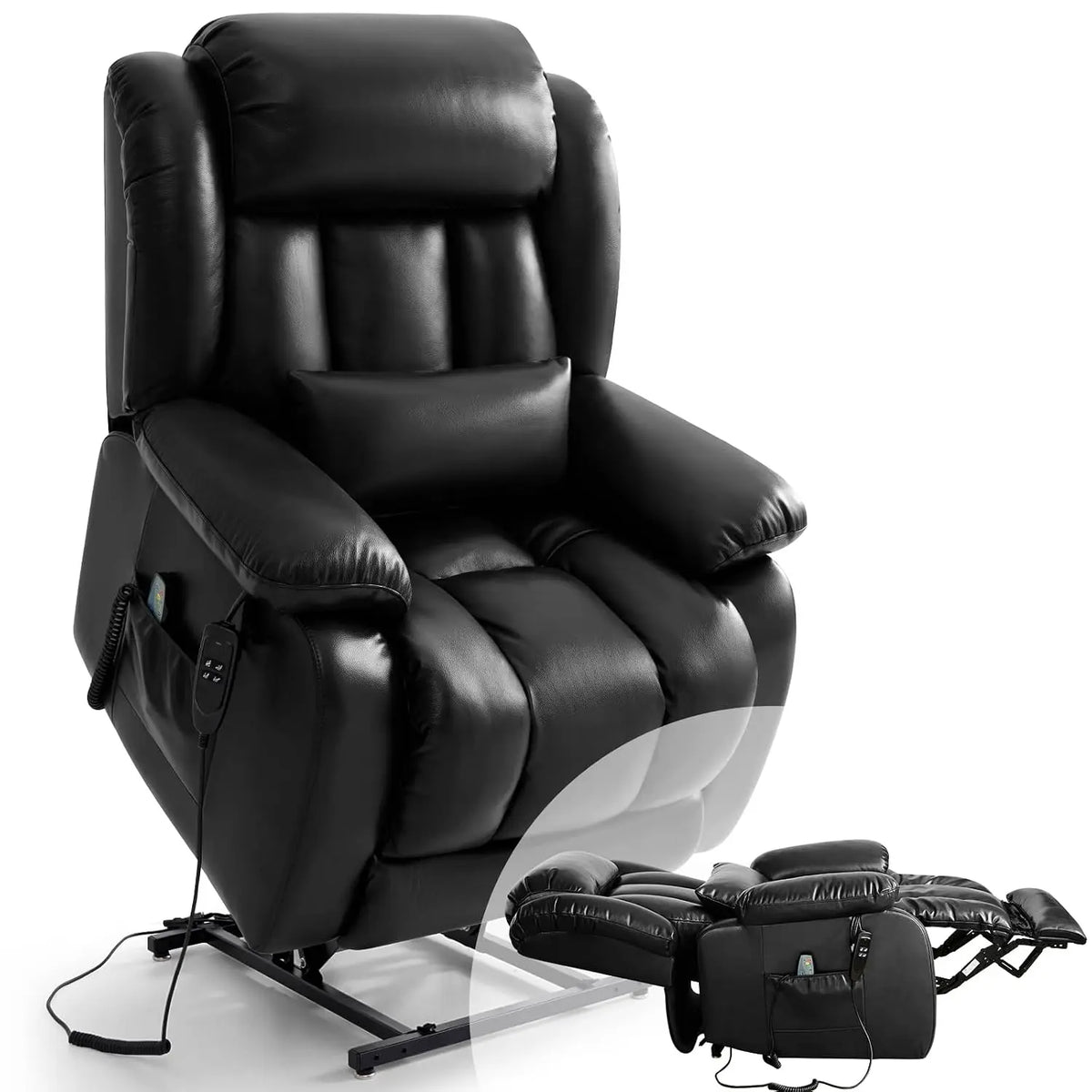 Infinite Position Lay Flat Power Lift Recliner Chair for Elderly, Brown, Customized