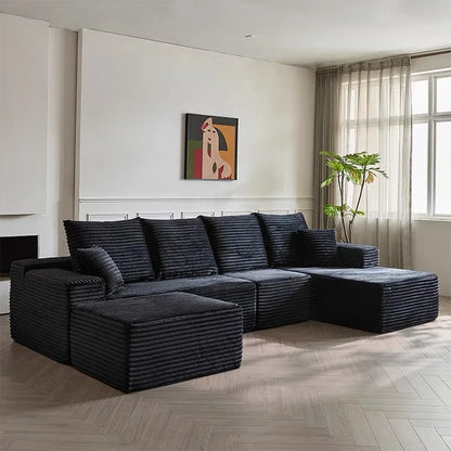 Vacuum-compressed Sofa Tofu Block Sofa Corduroy Frameless Sofa Pure Sponge Comfortable