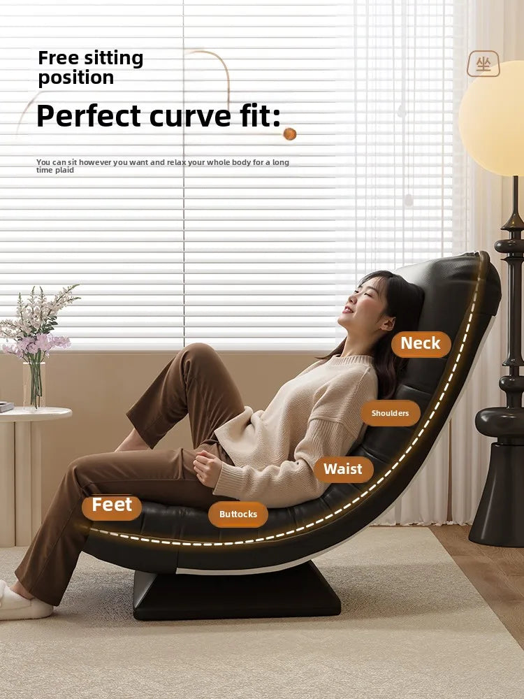 Fashion single sofa chair rotatable Italian light luxury living room balcony casual reclining sofa moon swivel chair