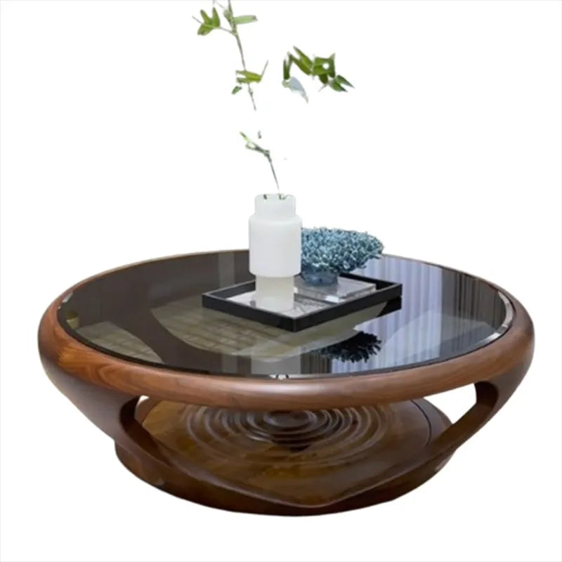 Table basse japonaise en bois massif, minimaliste italien, Table basse de luxe pour salon, Style Wabi-Sabi, meubles de maison créatifs FYCT