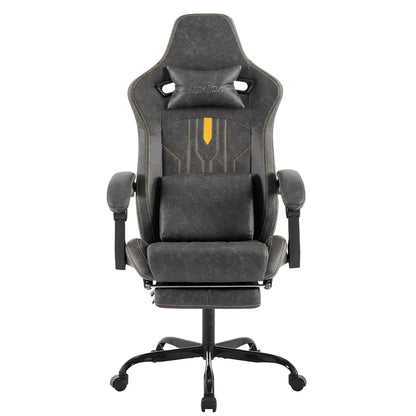 Adjustable Racing Ergonomic Gaming Computer Chair With Footrest & Massage Lumbar Cushion, Custom