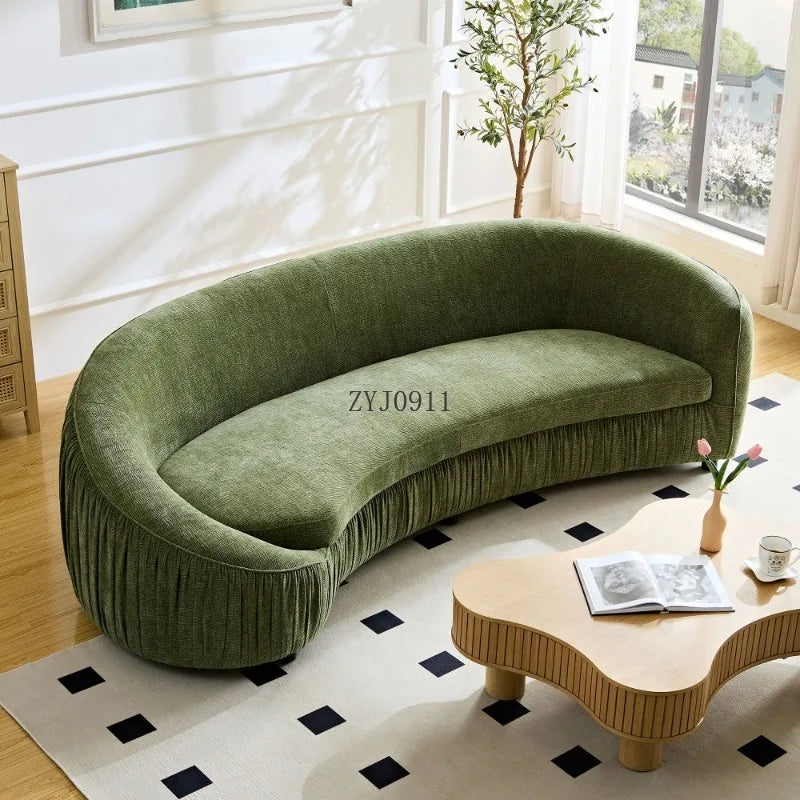92.13 modern design curved sofa living room sofa, upholstered fabric 4-seat sofa