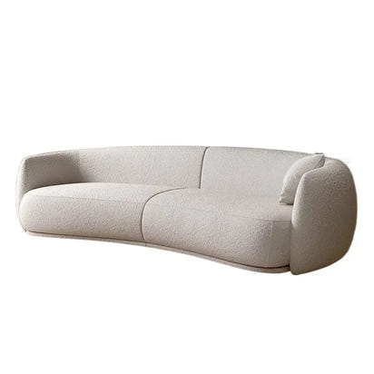 Cream wind special-shaped sofa, Italian minimalist living room cashew fabric curved sofa