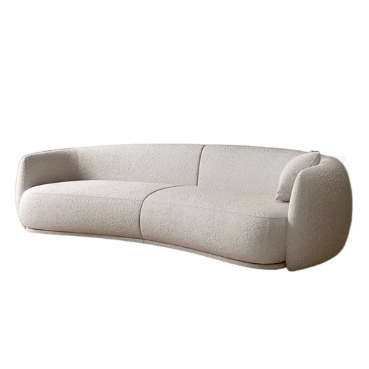 Cream wind special-shaped sofa, Italian minimalist living room cashew fabric curved sofa