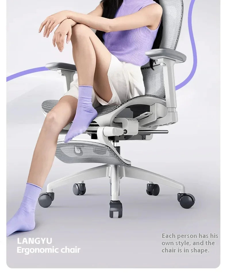 Ergonomic Office Chair with Lumbar Support Adjustable 3D Armrests Recline Tilt Function Mesh Seat for Home Office