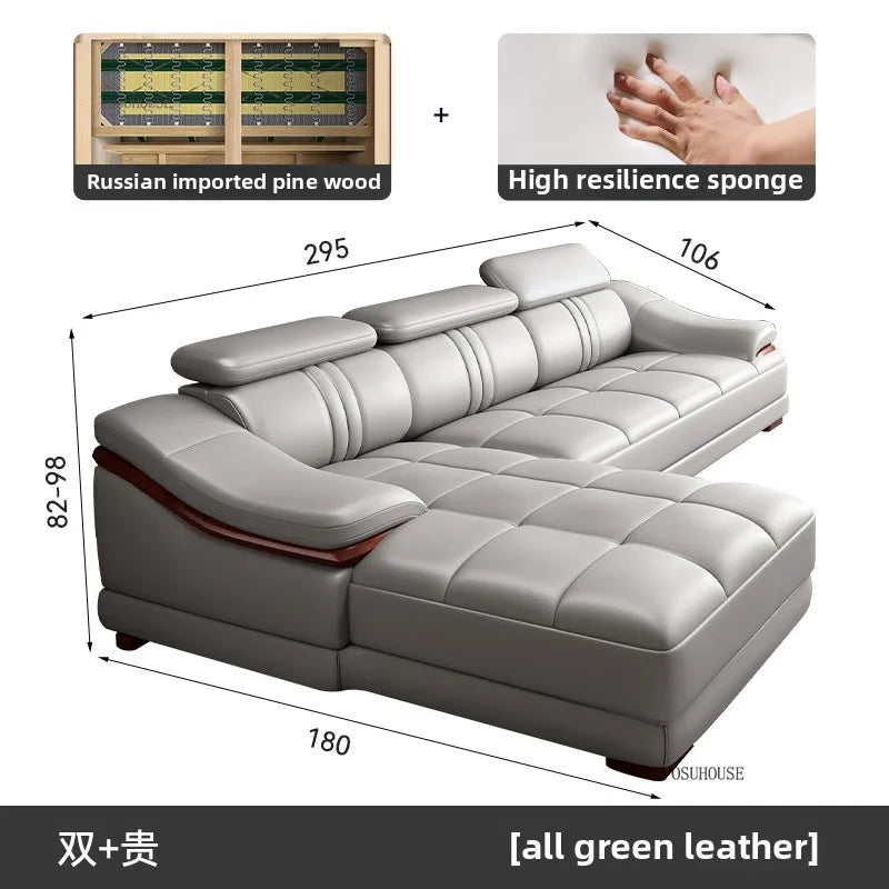 Italian Light Luxury Living Room Sofas Combination Nordic Double Sofas for Living Room Home Furniture Designer Leather Back Sofa