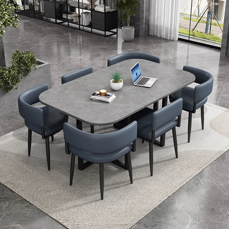 Minimalist   Marble Top Dinning Table 6 Seater Modern Restaurant Home Dining Room And Chairs Sets