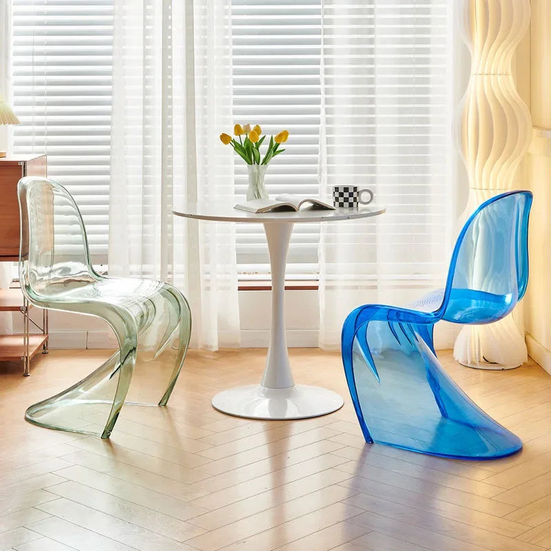 Sleek Ghost Chair with Clear Acrylic Backrest for Modern Living Room Decor Contemporary Living Room Relaxing Dining Chair