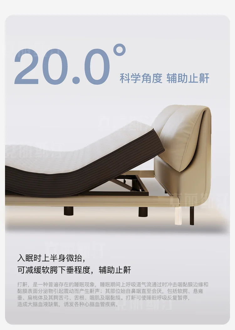 Elegant Modern Double Bed Luxury Upholstered Comferter Adults Bed Adjustable Electric Cama Box Casal Bedroom Furniture