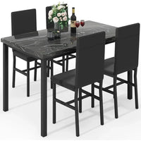 # Hot Dining Table Set For 4, Kitchen Tables And Chair For 4, Glass Dining Room Tables & PU Leather Metal Chairs, Table And Chai