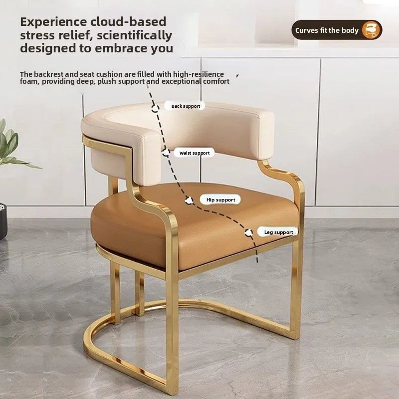 Modern Light Luxury Accent Chair Premium Dining Chair for Salon Reception Office Conference Hotel Lounge Makeup Nail Studio