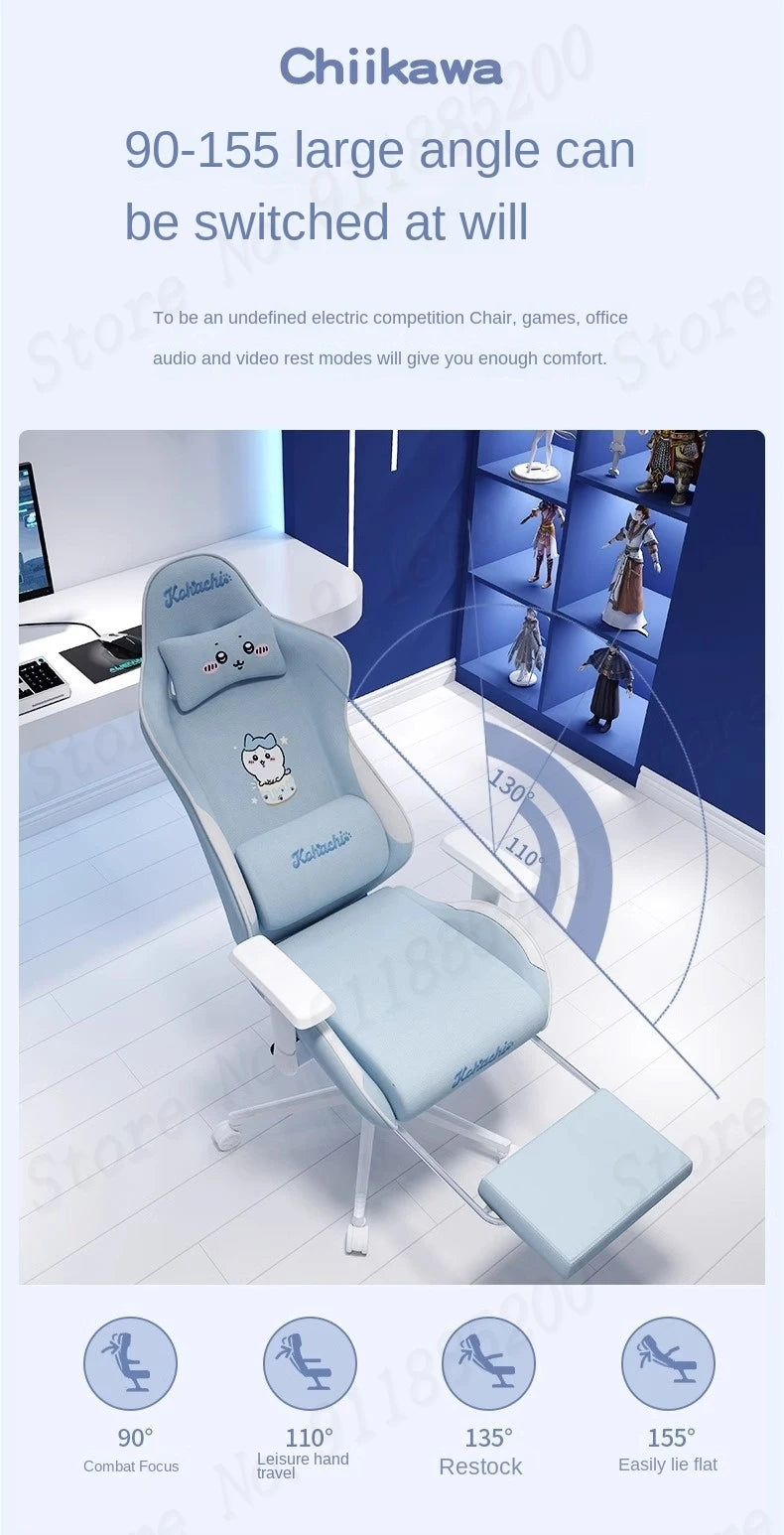 Pink Cute Gaming Chair Ergonomic Internet Celebrity Live Broadcast Computer Chair Home Office Lifting Rotating Reclining Seat