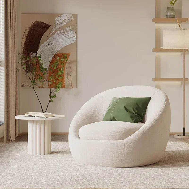 Simple Fabric Living Room Chairs Minimalist Nordic Creative Beauty Salon Lounge Chair Table Home Single Lazy Sofa Backrest Chair