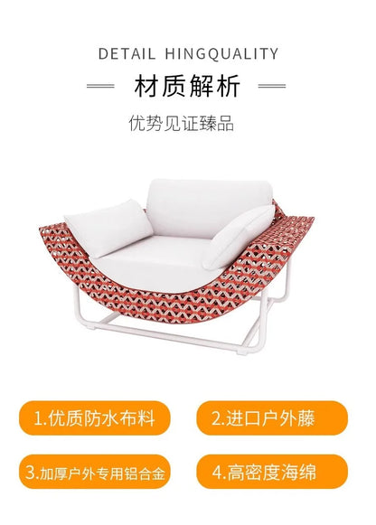 Outdoor Patio Rattan Sofa Hotel Homestay Open-Balcony Leisure Table and Chair Waterproof Sunproof Furniture Set