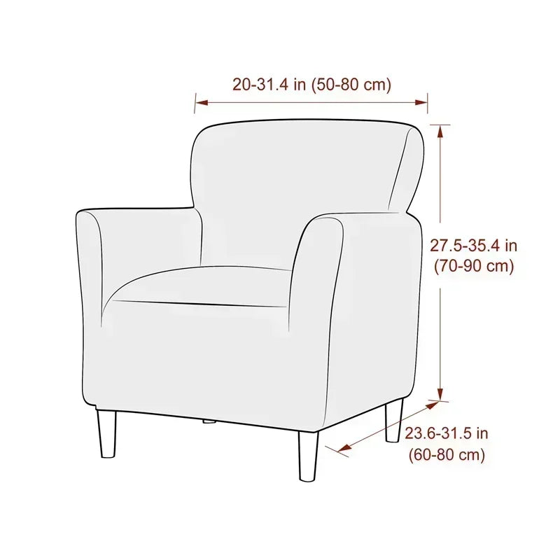 Jacquard Club Tub Sofa Cover Elastic Single Armchair Slipcover Stretch Spandex Chair Slipcover for Bar Counter Living Room