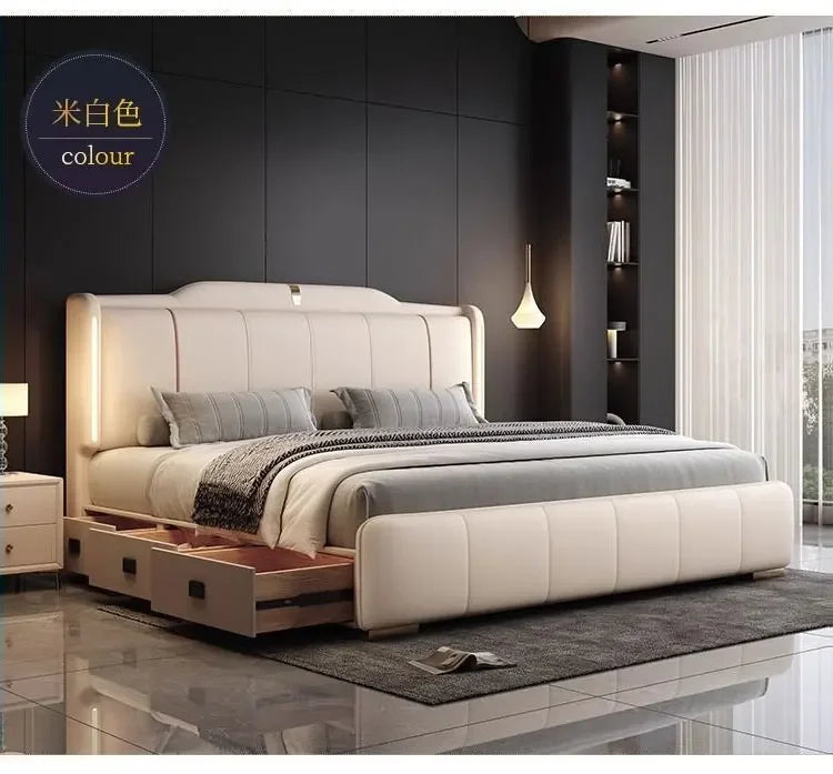 180x200 cm Double bed frame king size frame headboard with 3 drawer storage luxury home bedroom bed queen cama king furniture
