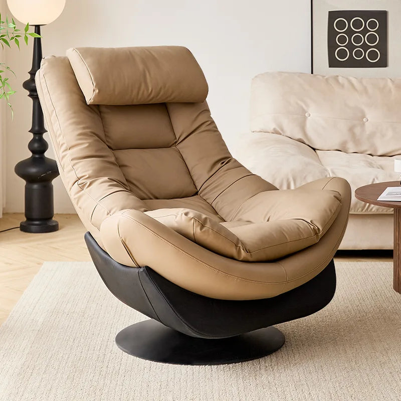 Light luxury single sofa chair rotatable designer casual lazy sofa Nordic living room balcony reclining single r &