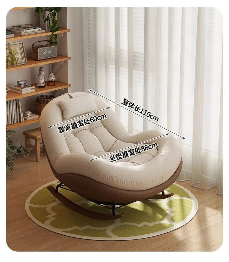 New Beanbag Chair Single Rocking Chair for Living Room Balcony Comfortable Upholstered Recliner