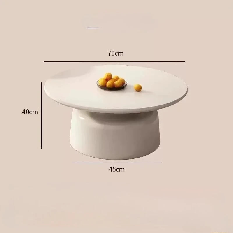 Modern Cream-style Coffee Round Table for Small Space Living Room Japanese Style Minimalist Furniture Living Room Side Table