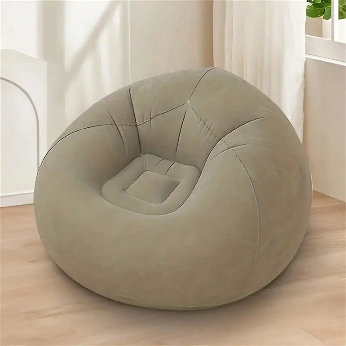 Large Slouchy Inflatable Sofa Chair: PVC Lounger for Indoor Living Room & Outdoor Camping