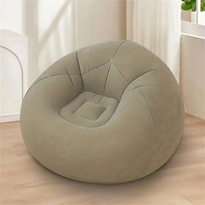 Large Slouchy Inflatable Sofa Chair: PVC Lounger for Indoor Living Room & Outdoor Camping