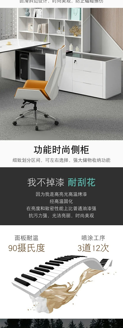 a Boss desk simple modern fashion manager desk large desk white paint boss table